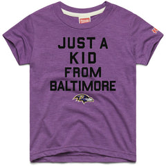 Baltimore Ravens Homage Youth Just a Kid Tri-Blend T-Shirt Purple - NFL