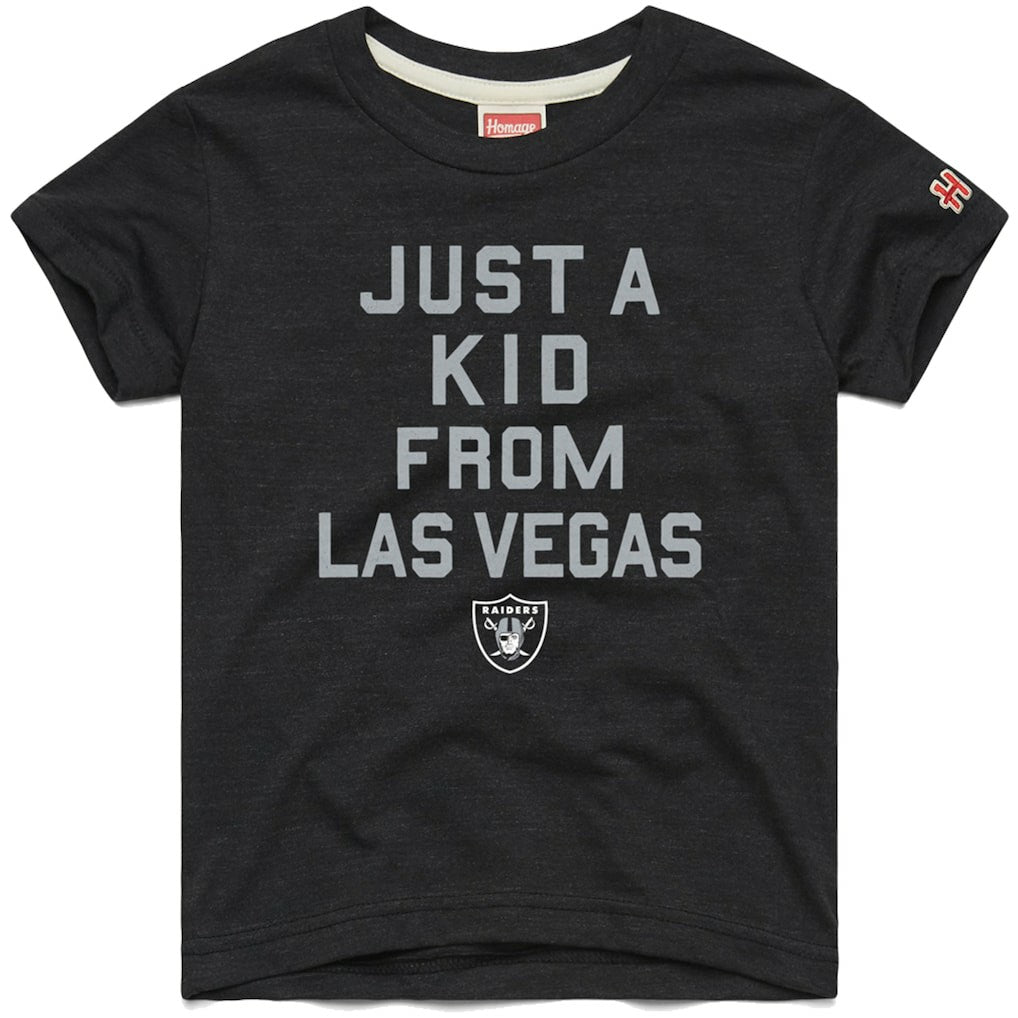 Las Vegas Raiders Homage Youth Just a Kid Tri-Blend T-Shirt Black - NFL