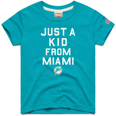 Miami Dolphins Homage Youth Just a Kid Tri-Blend T-Shirt Aqua - NFL