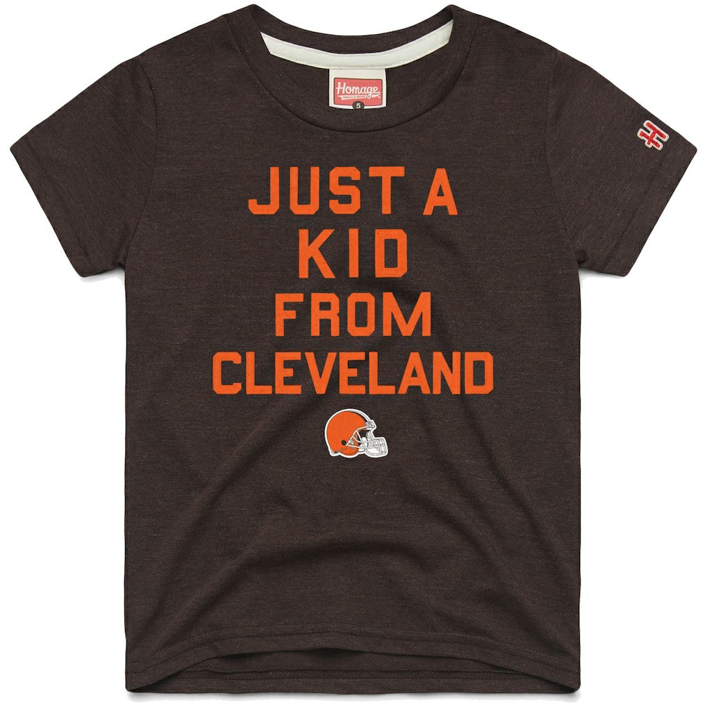 Cleveland Browns Homage Youth Just a Kid Tri-Blend T-Shirt Brown - NFL