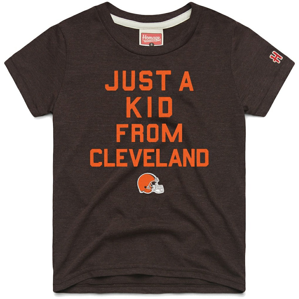 Cleveland Browns Homage Youth Just a Kid Tri-Blend T-Shirt Brown - NFL