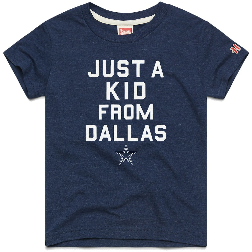 Dallas Cowboys Homage Youth Just a Kid Tri-Blend T-Shirt Navy - NFL