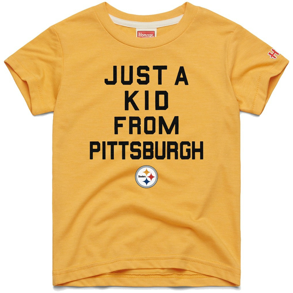 Pittsburgh Steelers Homage Youth Just a Kid Tri-Blend T-Shirt Gold - NFL