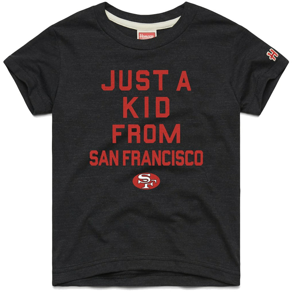San Francisco 49ers Homage Youth Just a Kid Tri-Blend T-Shirt Black - NFL