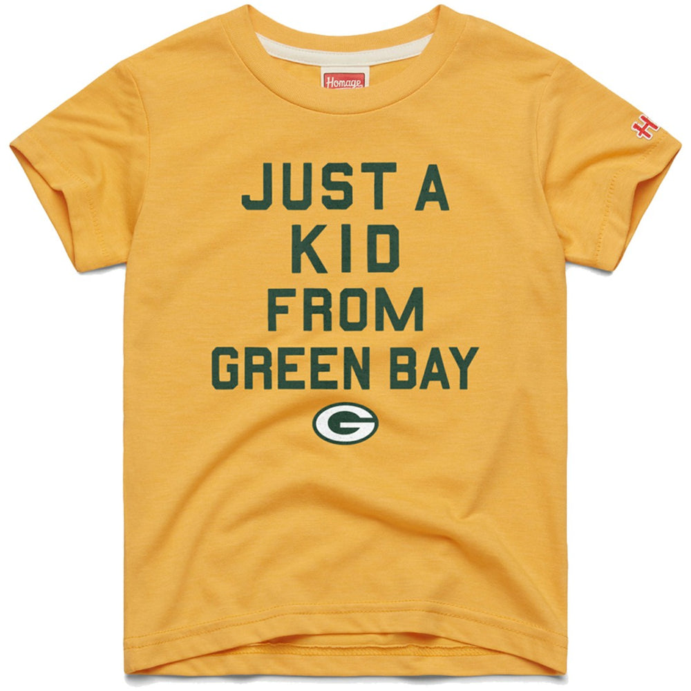 Green Bay Packers Homage Youth Just a Kid Tri-Blend T-Shirt Gold - NFL