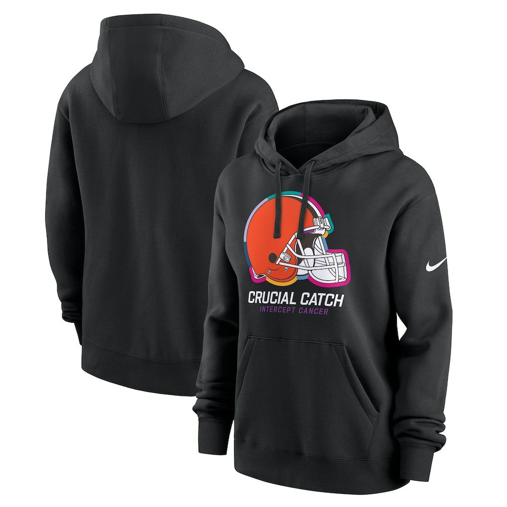 Cleveland Browns Women's 2024 NFL Crucial Catch Club Pullover Hoodie Black - Nike