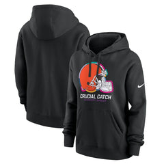 Cleveland Browns Women's 2024 NFL Crucial Catch Club Pullover Hoodie Black - Nike