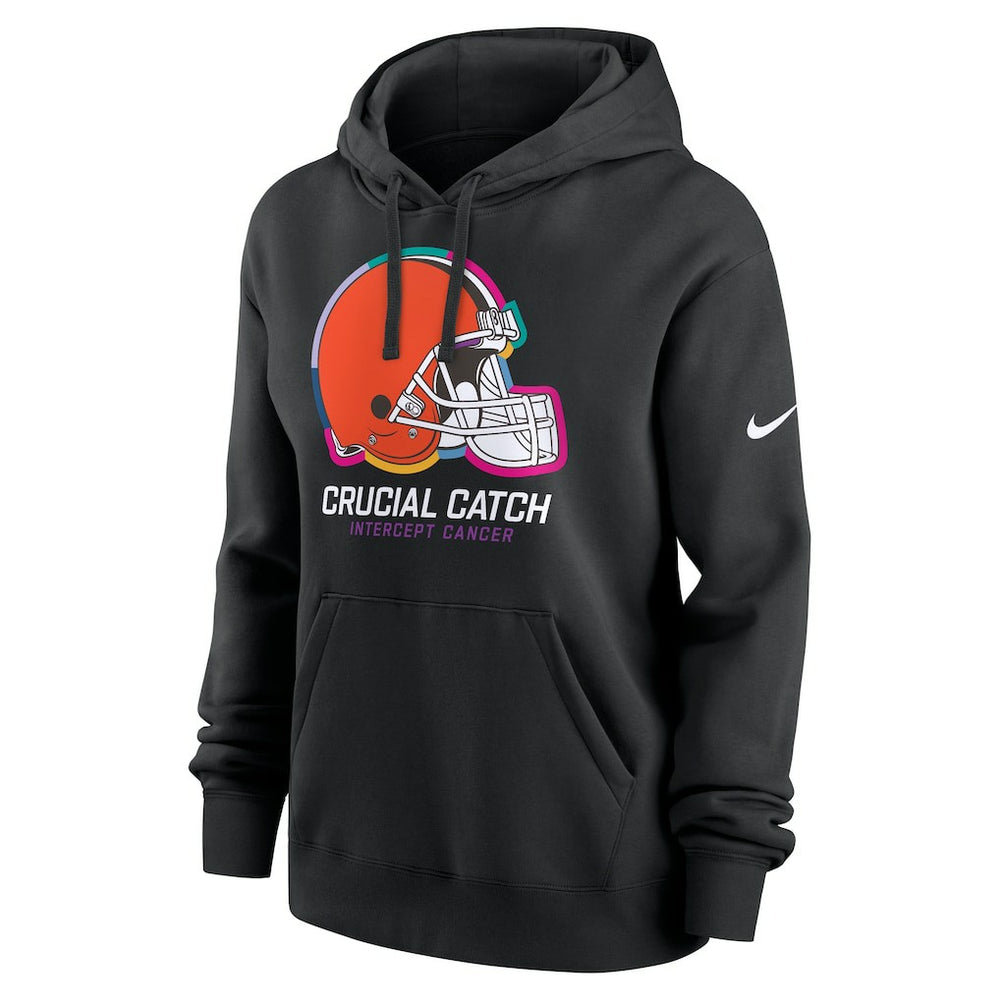 Cleveland Browns Women's 2024 NFL Crucial Catch Club Pullover Hoodie Black - Nike