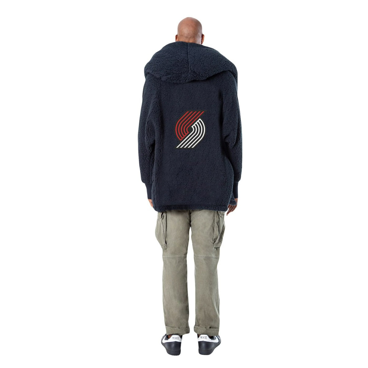 NBA - The Best Lounger in the World By Jill Martin Portland Trail Blazers Unisex Black Oversized Open-Front Hoodie Sweater