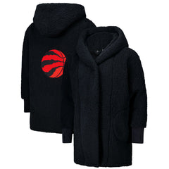 NBA - The Best Lounger in the World By Jill Martin Toronto Raptors Unisex Black Oversized Open-Front Hoodie Sweater