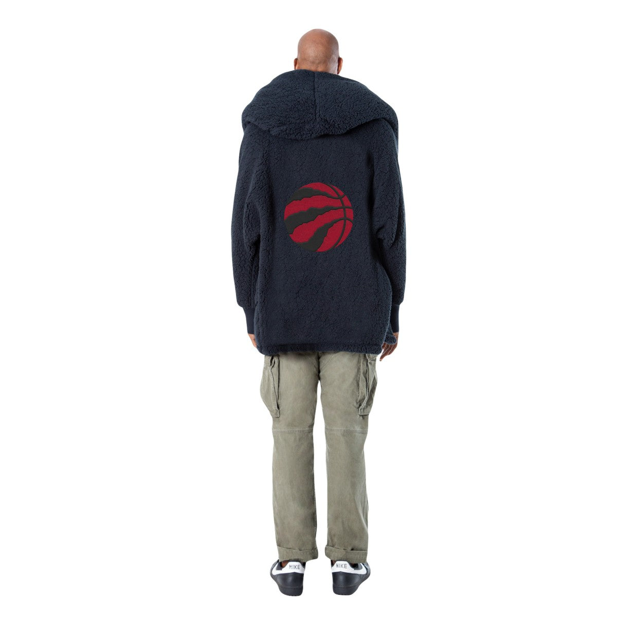 NBA - The Best Lounger in the World By Jill Martin Toronto Raptors Unisex Black Oversized Open-Front Hoodie Sweater