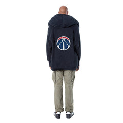NBA - The Best Lounger in the World By Jill Martin Washington Wizards Unisex Navy Oversized Open-Front Hoodie Sweater