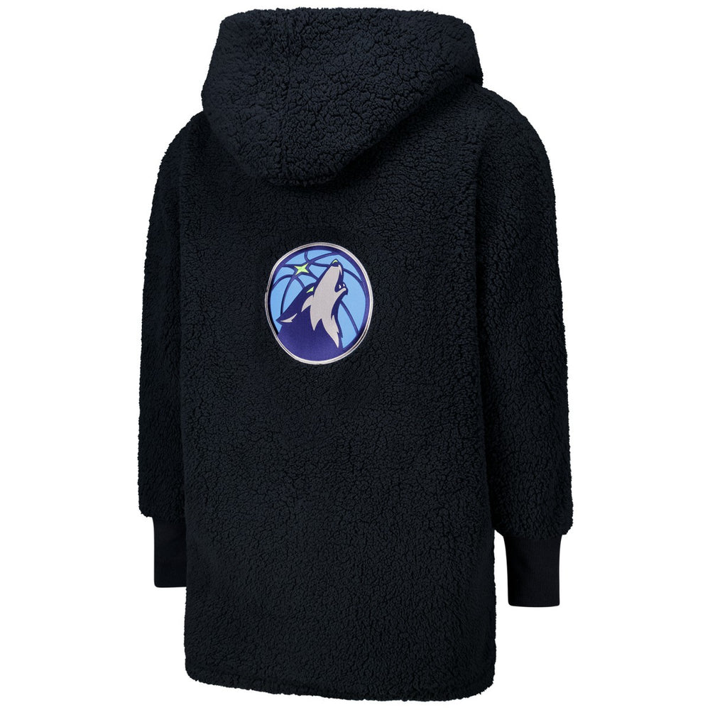 NBA - The Best Lounger in the World By Jill Martin Minnesota Timberwolves Unisex Navy Oversized Open-Front Hoodie Sweater