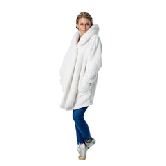 NBA - The Best Lounger in the World By Jill Martin Boston Celtics Unisex Cream Oversized Open-Front Hoodie Sweater