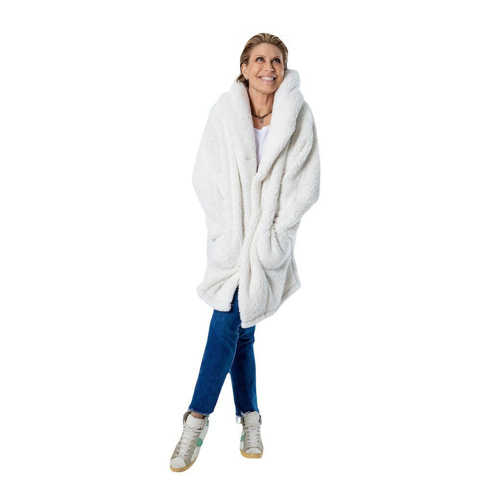 NBA - The Best Lounger in the World By Jill Martin Boston Celtics Unisex Cream Oversized Open-Front Hoodie Sweater