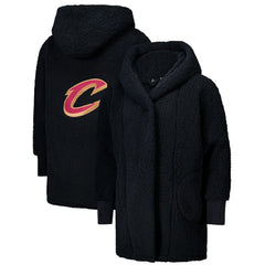 NBA - The Best Lounger in the World By Jill Martin Cleveland Cavaliers Unisex Black Oversized Open-Front Hoodie Sweater