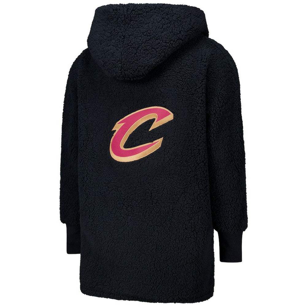 NBA - The Best Lounger in the World By Jill Martin Cleveland Cavaliers Unisex Black Oversized Open-Front Hoodie Sweater