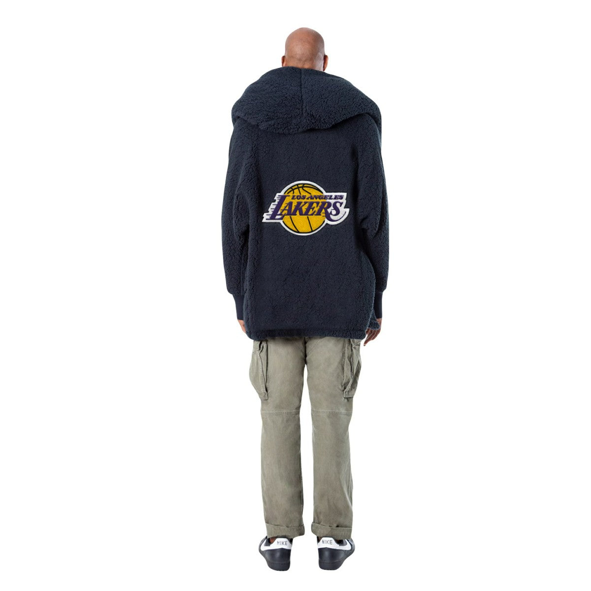 NBA - The Best Lounger in the World By Jill Martin Los Angeles Lakers Unisex Black Oversized Open-Front Hoodie Sweater
