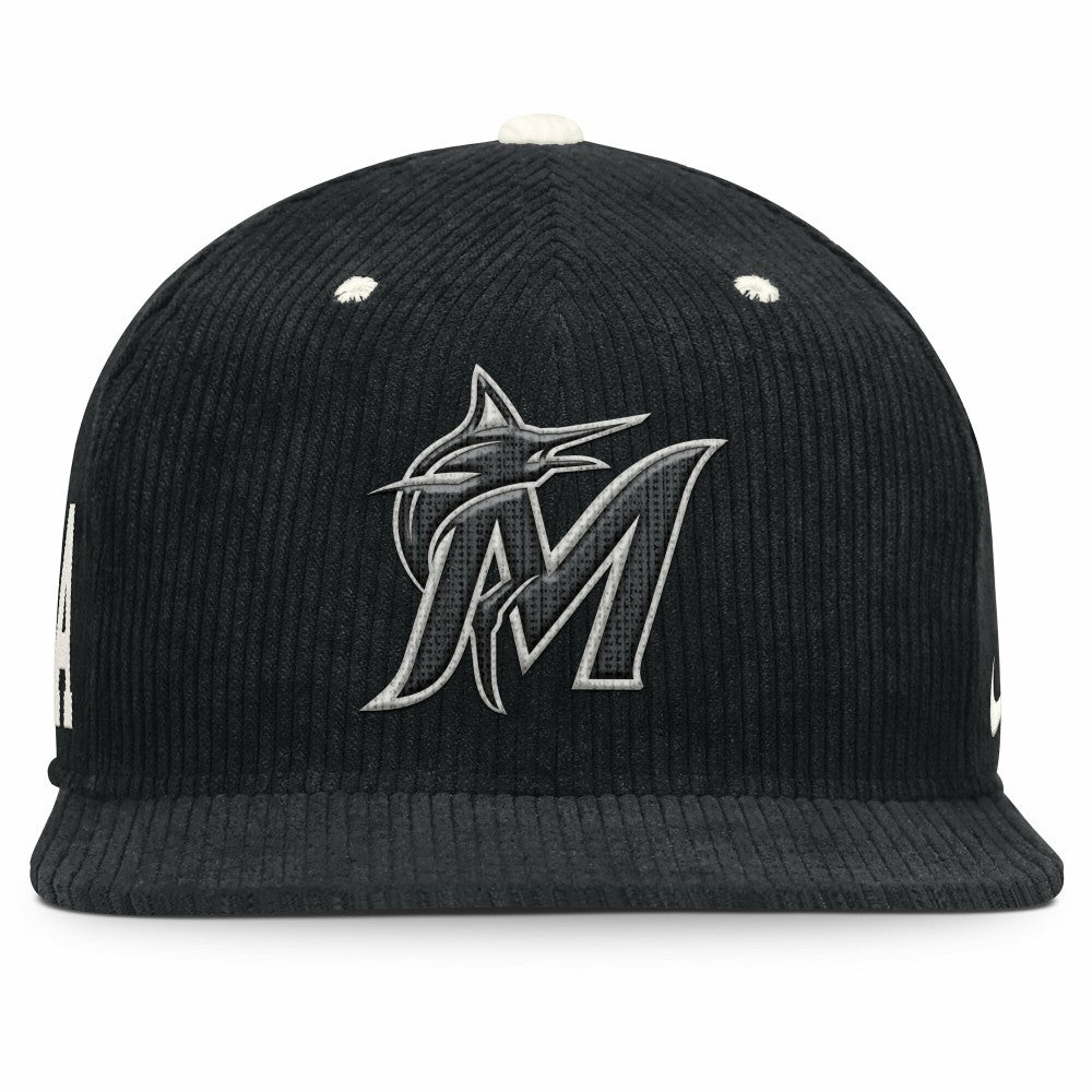 Miami Marlins Nike Pro Corduroy Structured Snapback Hat Lifestyle