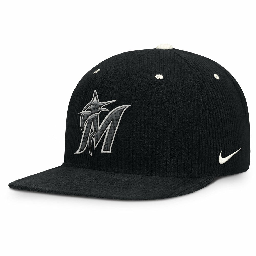 Miami Marlins Nike Pro Corduroy Structured Snapback Hat Lifestyle