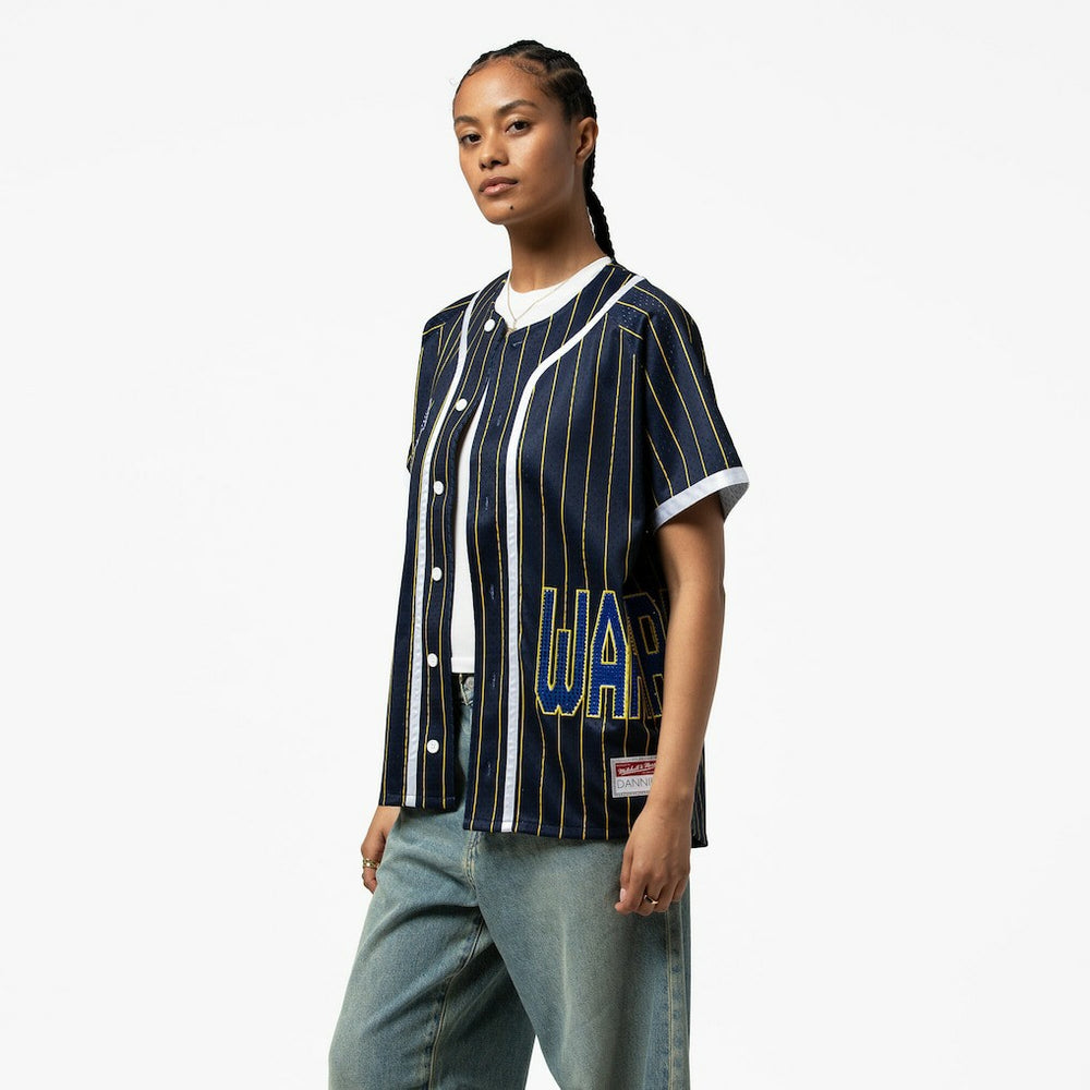 Mitchell & Ness - Golden State Warriors x DANNIJO Women's Fashion Baseball Jersey - Blue