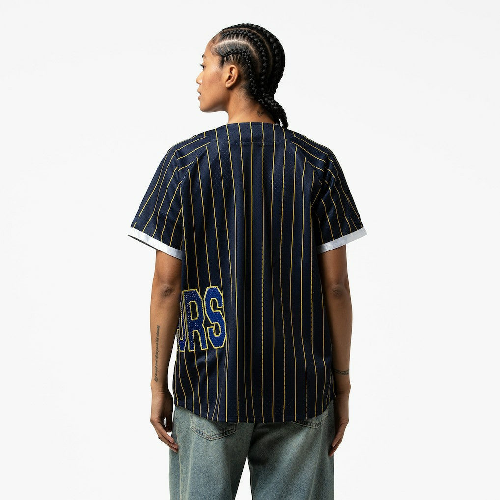 Mitchell & Ness - Golden State Warriors x DANNIJO Women's Fashion Baseball Jersey - Blue