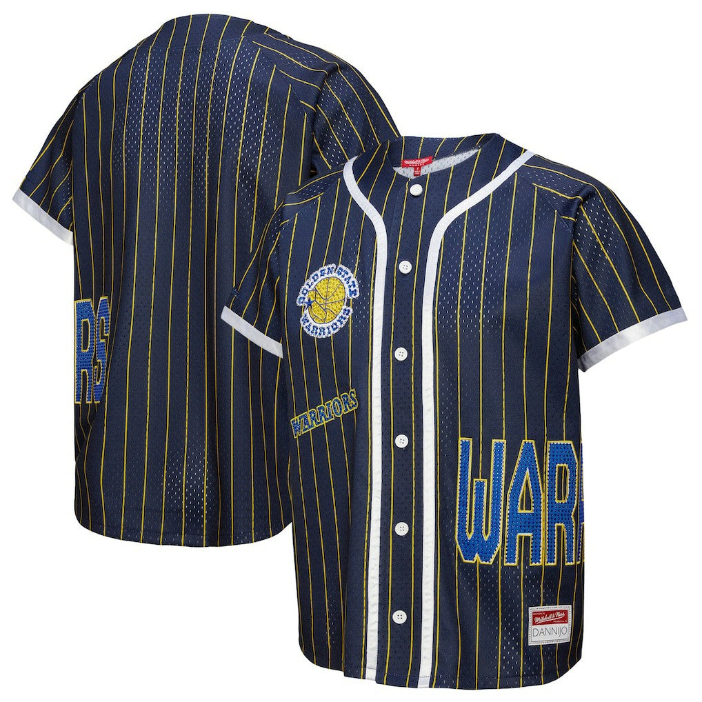 Mitchell & Ness - Golden State Warriors x DANNIJO Women's Fashion Baseball Jersey - Blue