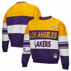 Mitchell & Ness - Los Angeles Lakers x DANNIJO Women's Blocked Pullover Sweatshirt - Gold/Purple