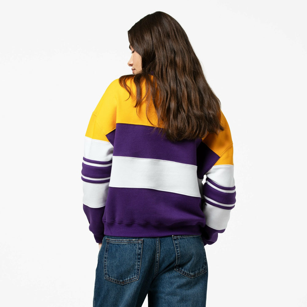 Mitchell & Ness - Los Angeles Lakers x DANNIJO Women's Blocked Pullover Sweatshirt - Gold/Purple