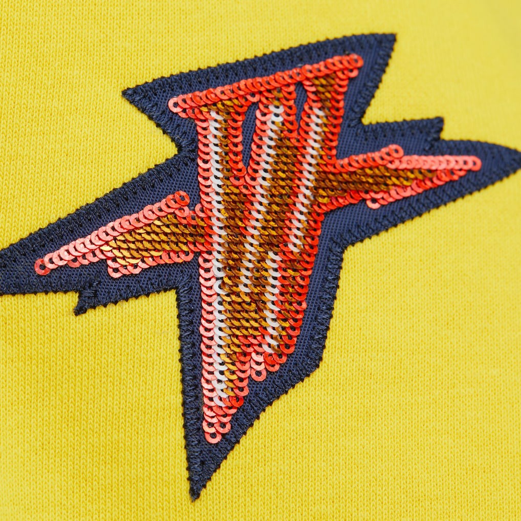 Mitchell & Ness - Golden State Warriors x DANNIJO Women's Blocked Pullover Sweatshirt - Gold/Royal