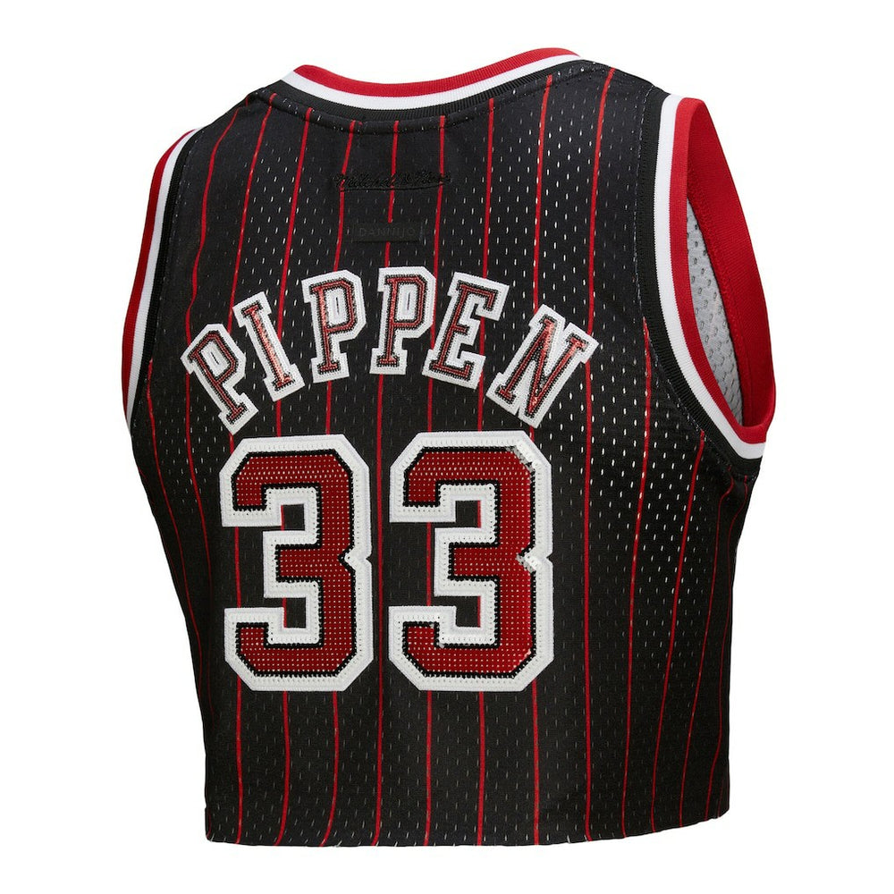 Mitchell & Ness - Scottie Pippen Chicago Bulls x DANNIJO Women's Fashion Cropped Basketball Jersey - Black