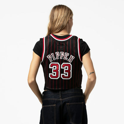 Scottie Pippen Chicago Bulls x DANNIJO Women's Fashion Cropped Basketball Jersey sale - Black | NBA Jerseys