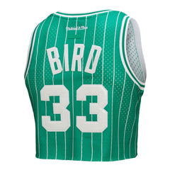 Mitchell & Ness - Larry Bird Boston Celtics x DANNIJO Women's Fashion Cropped Basketball Jersey - Kelly Green