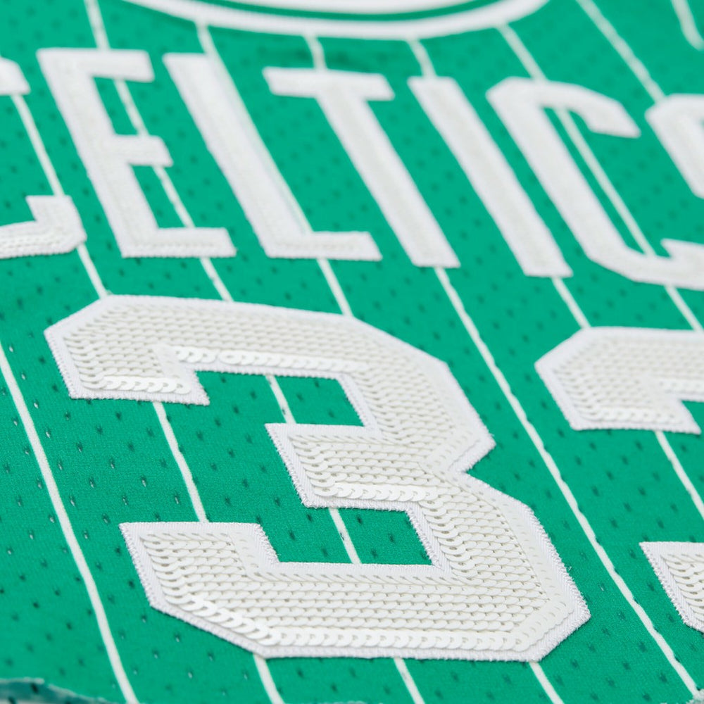 Mitchell & Ness - Larry Bird Boston Celtics x DANNIJO Women's Fashion Cropped Basketball Jersey - Kelly Green