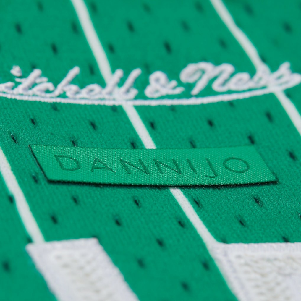 Mitchell & Ness - Larry Bird Boston Celtics x DANNIJO Women's Fashion Cropped Basketball Jersey - Kelly Green