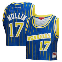Mitchell & Ness - Chris Mullin Golden State Warriors x DANNIJO Women's Fashion Cropped Basketball Jersey - Royal