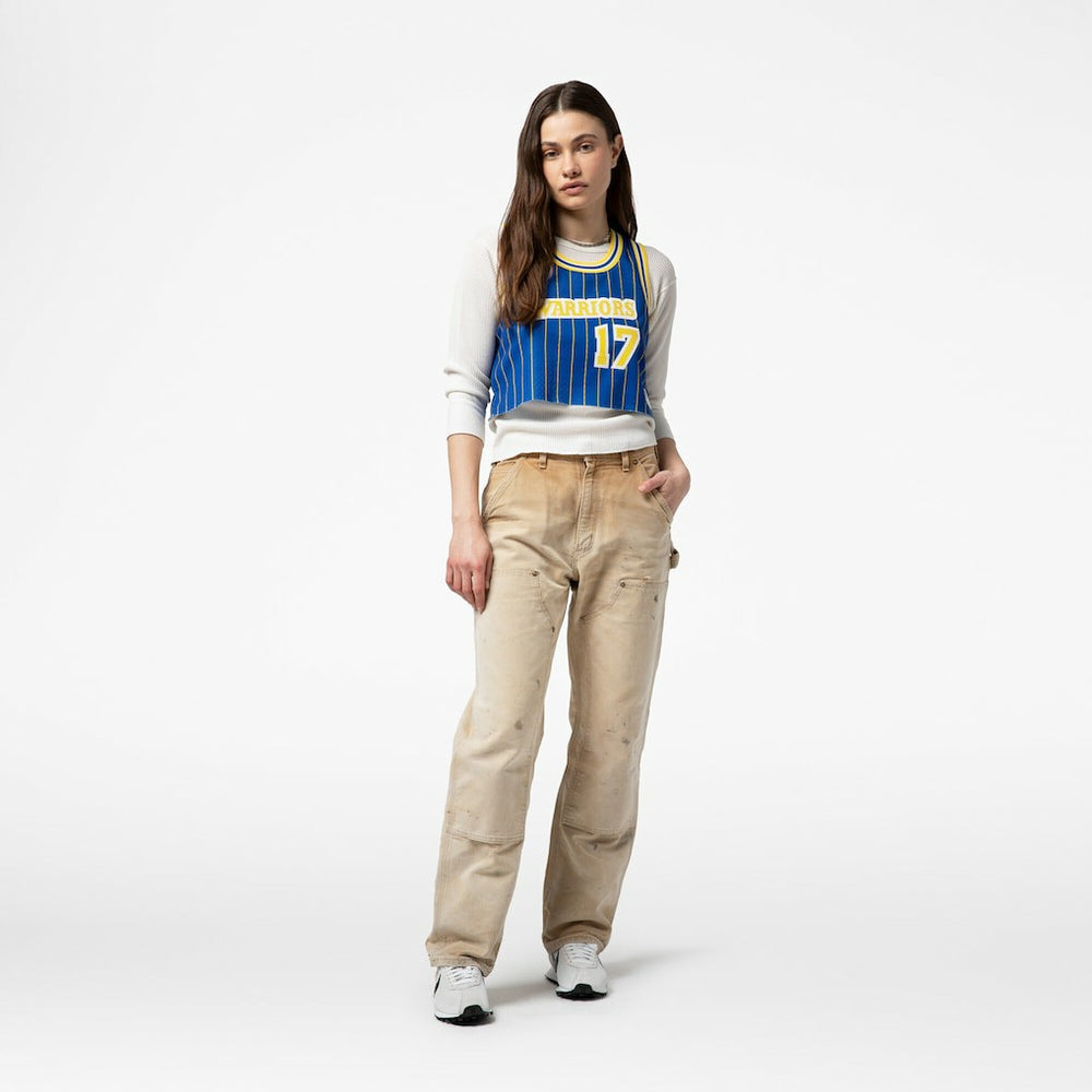 Mitchell & Ness - Chris Mullin Golden State Warriors x DANNIJO Women's Fashion Cropped Basketball Jersey - Royal