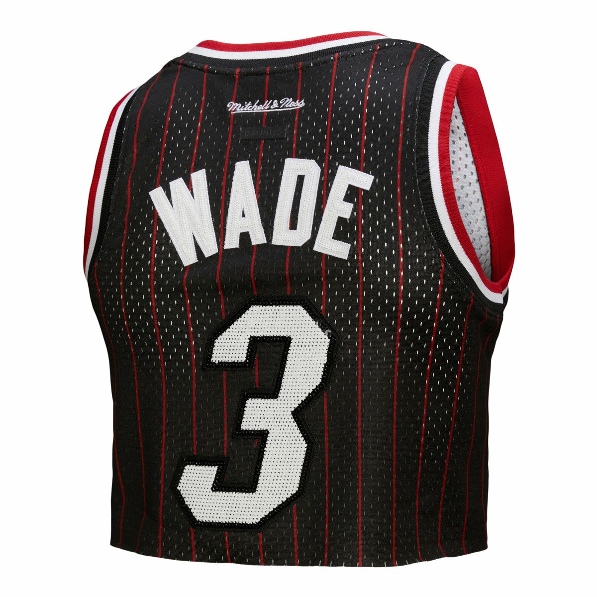 Mitchell & Ness - Dwyane Wade Miami Heat x DANNIJO Women's Fashion Cropped Basketball Jersey - Black