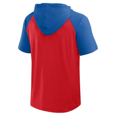 Philadelphia Phillies Logo Athletic Prime Raglan Short Sleeve Hoodie T-Shirt On Sale