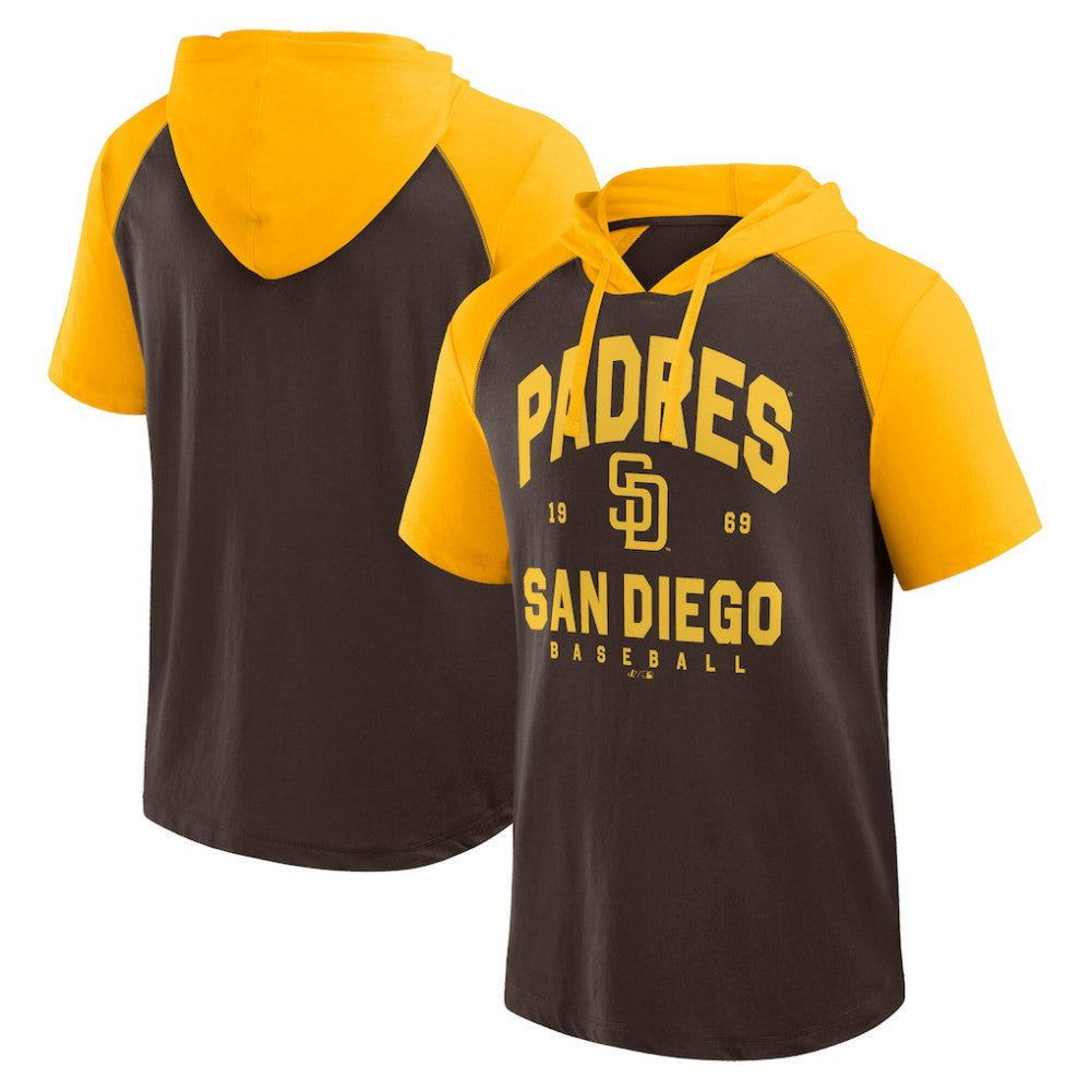 San Diego Padres Logo Athletic Prime Raglan Short Sleeve Hoodie T-Shirt discount
