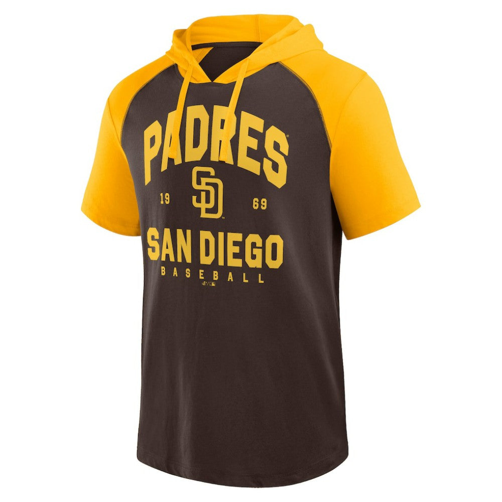 San Diego Padres Logo Athletic Prime Raglan Short Sleeve Hoodie T-Shirt discount