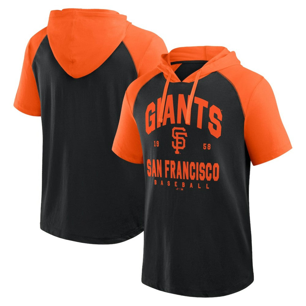 San Francisco Giants Logo Athletic Prime Raglan Short Sleeve Hoodie T-Shirt discount