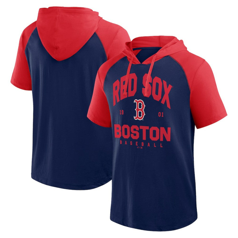 Boston Red Sox Logo Athletic Prime Raglan Short Sleeve Hoodie T-Shirt for sale
