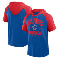 Chicago Cubs Logo Athletic Prime Raglan Short Sleeve Hoodie T-Shirt Online