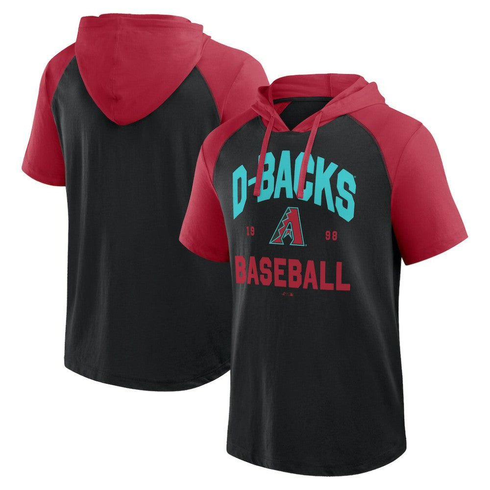 Arizona Diamondbacks Logo Athletic Prime Raglan Short Sleeve Hoodie T-Shirt Lifestyle