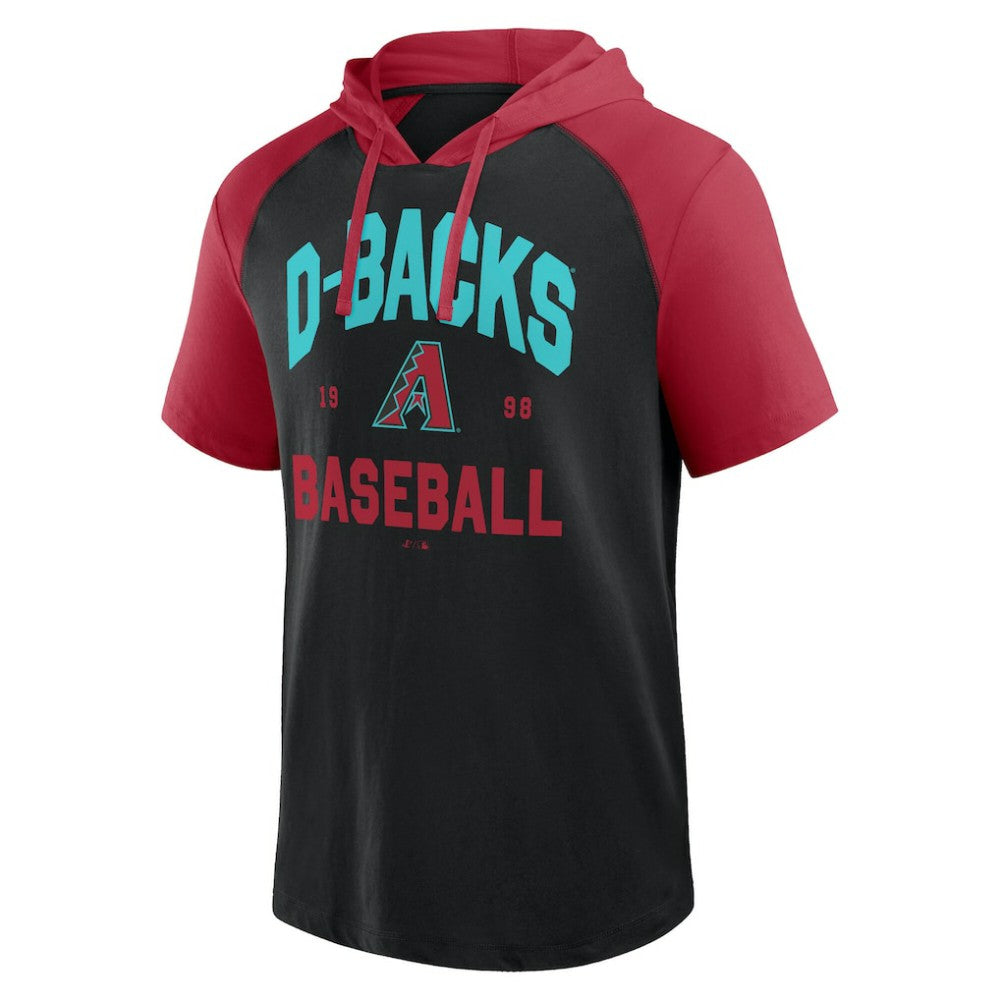 Arizona Diamondbacks Logo Athletic Prime Raglan Short Sleeve Hoodie T-Shirt Lifestyle