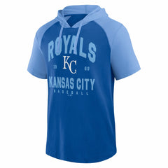 Kansas City Royals Logo Athletic Prime Raglan Short Sleeve Hoodie T-Shirt Clearance