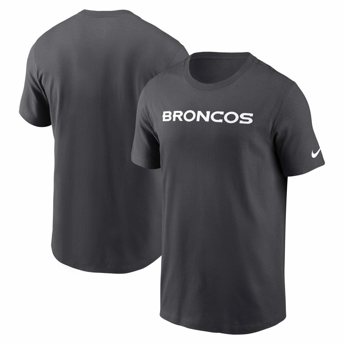 Denver Broncos Primetime Wordmark Essential T-Shirt Anthracite - Nike