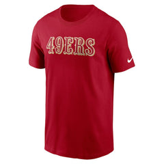 San Francisco 49ers Primetime Wordmark Essential T-Shirt Scarlet - Nike