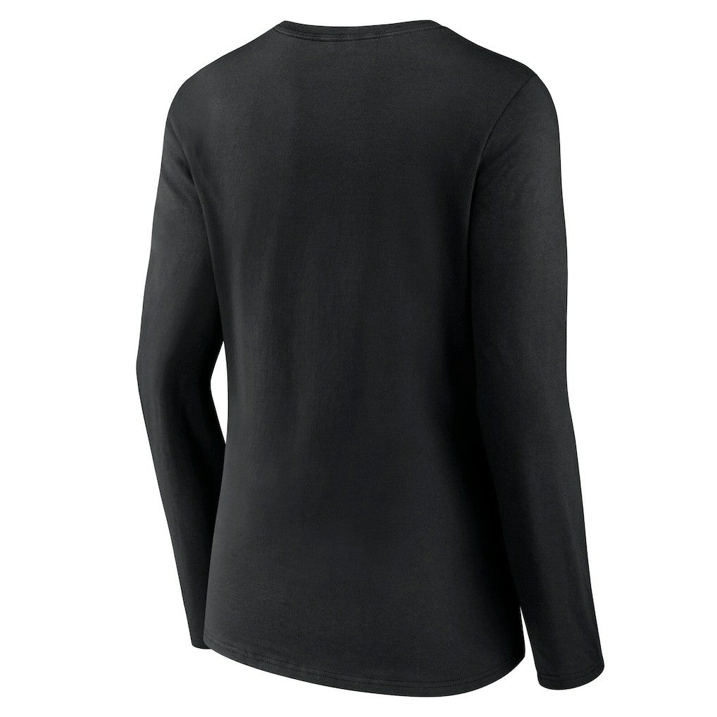 Jacksonville Jaguars Women's Classic Logo Long Sleeve V-Neck T-Shirt Black - NFL